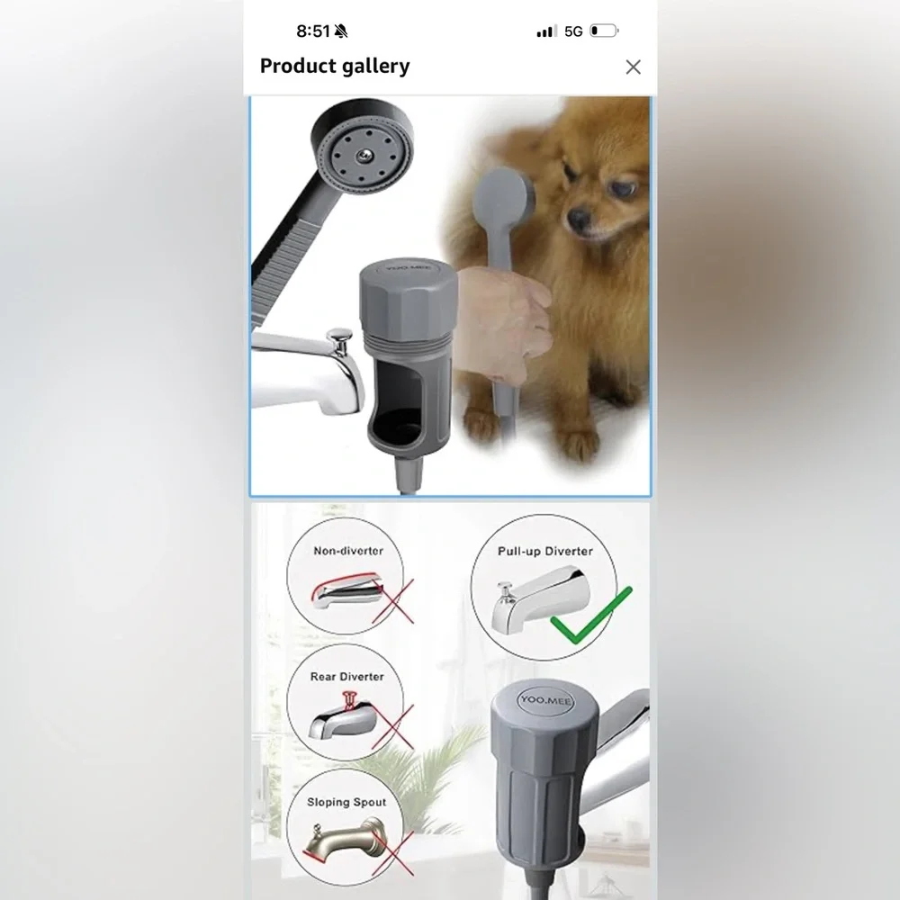 Gray Faucet Pet Shower Attachment